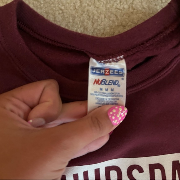Jerzees Maroon Crewneck Sweater - Picture 2 of 3